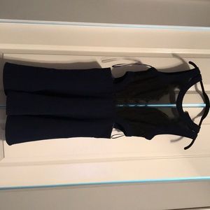 Royal blue and black lace dress